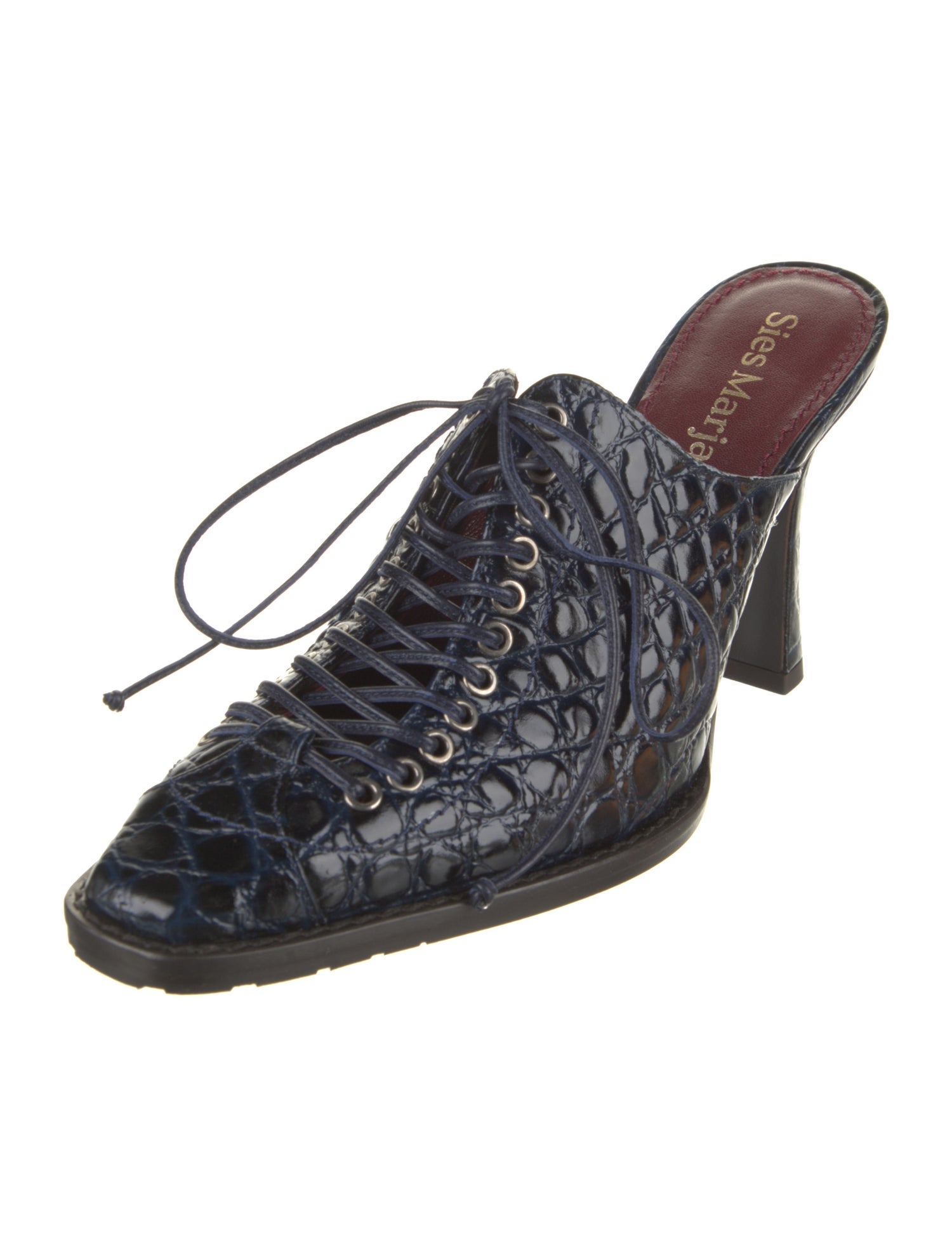 Sies Marjan Embossed Leather Animal Print Mules