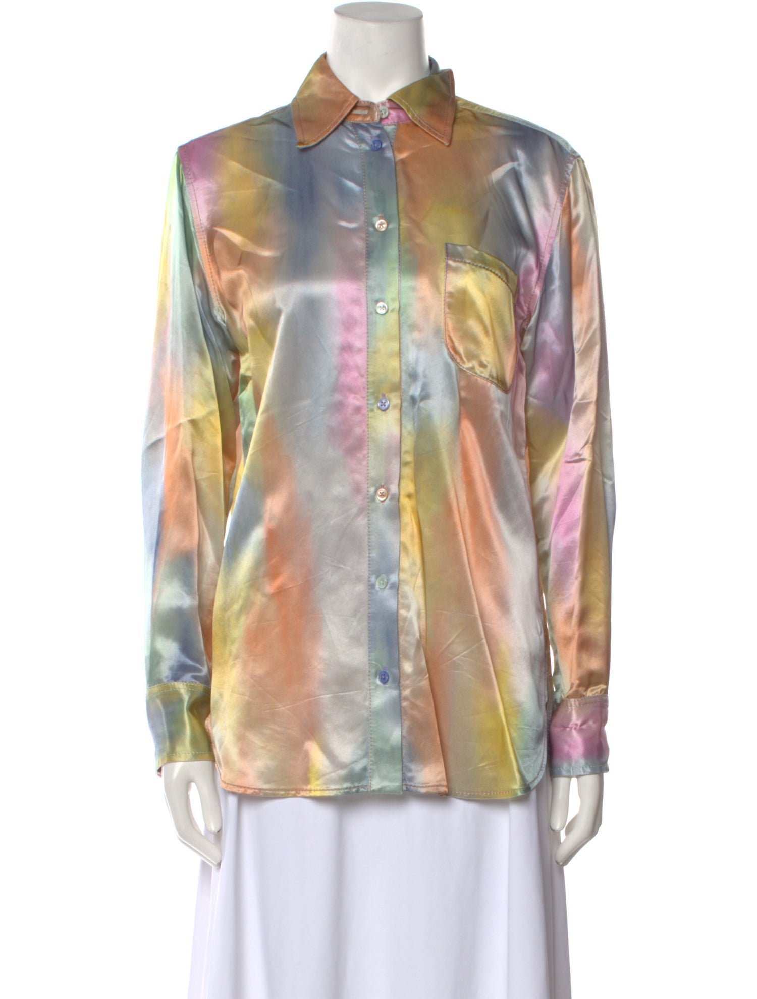 Sies Marjan Printed Long Sleeve Button-Up Top