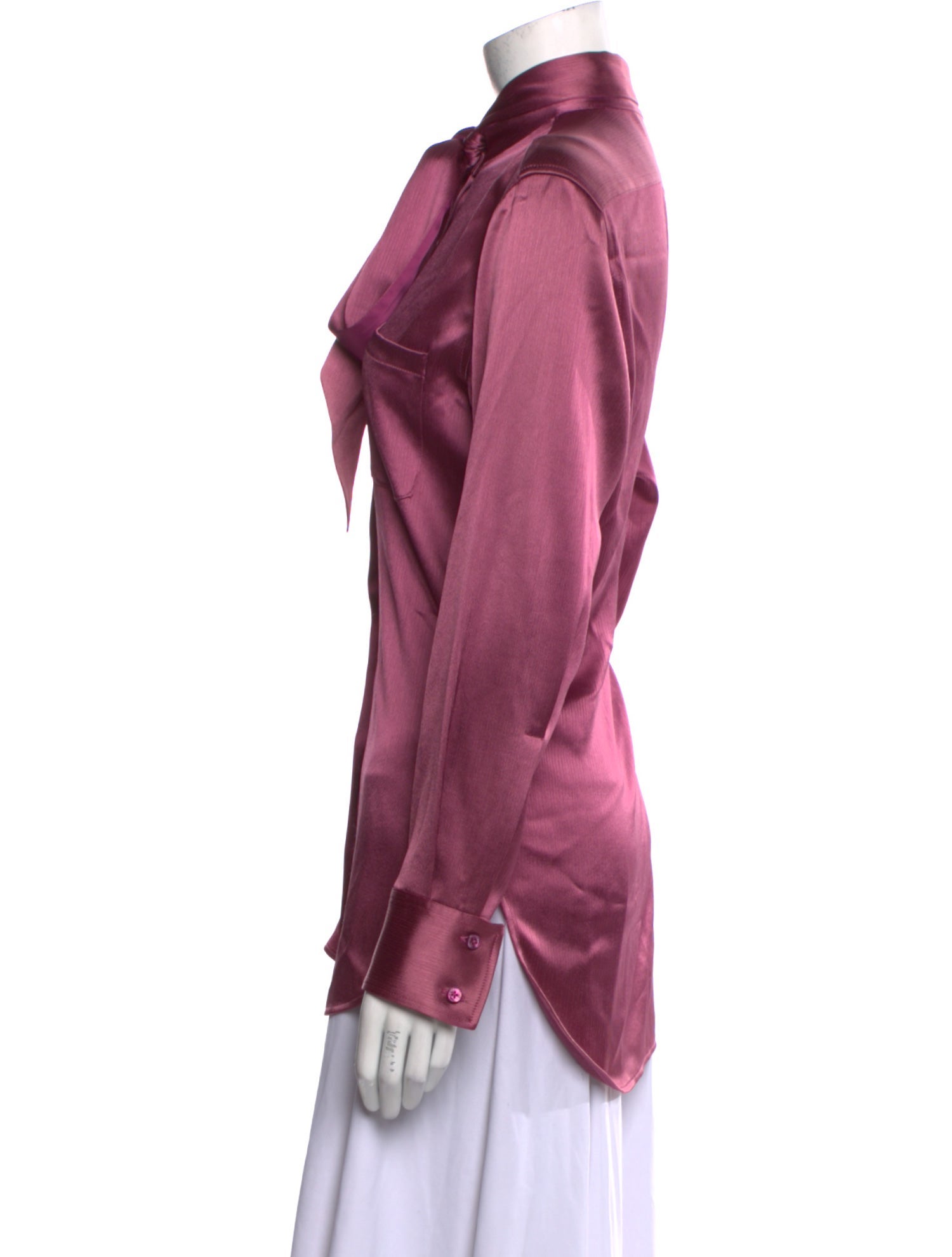 Sies Marjan Tie Neck Long Sleeve Button-Up Top