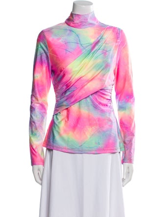 Sies Marjan Tie-Dye Print Mock Neck Top