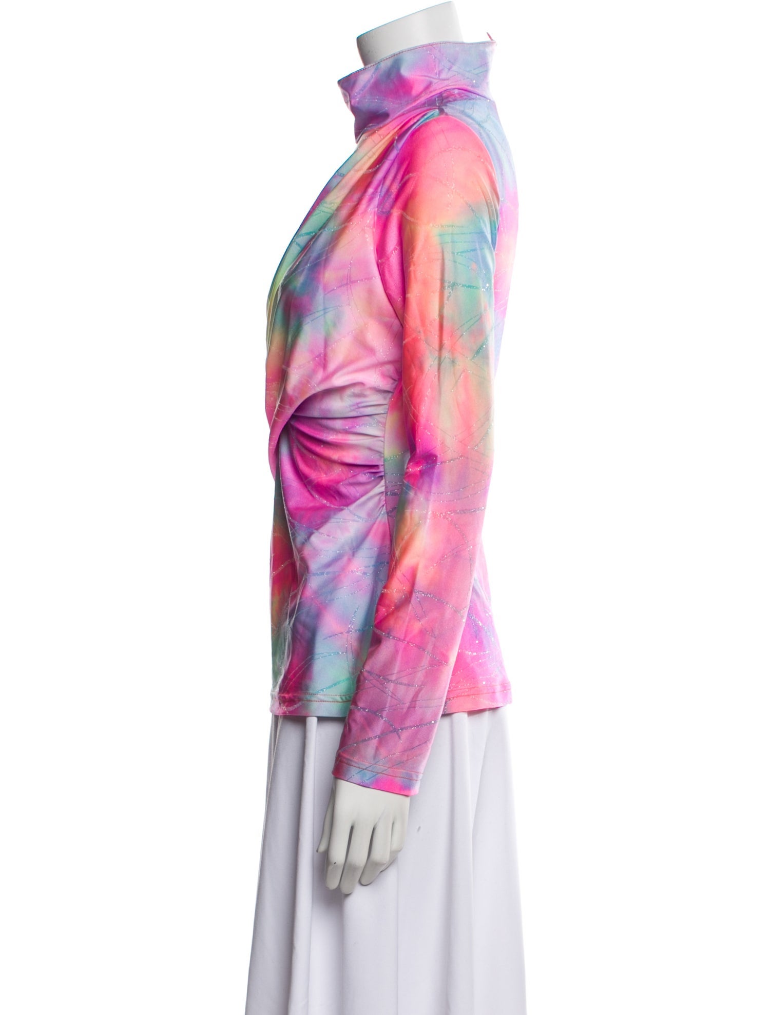 Sies Marjan Tie-Dye Print Mock Neck Top