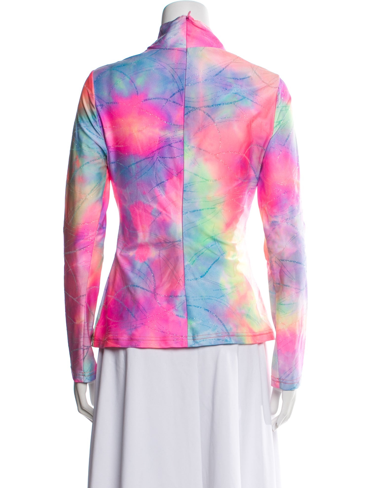 Sies Marjan Tie-Dye Print Mock Neck Top