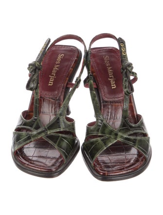 Sies Marjan Crocodile Slingback Sandals