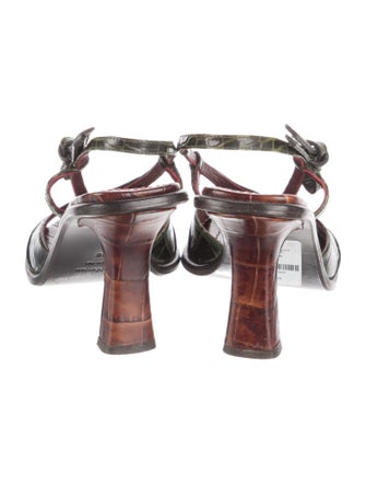 Sies Marjan Crocodile Slingback Sandals