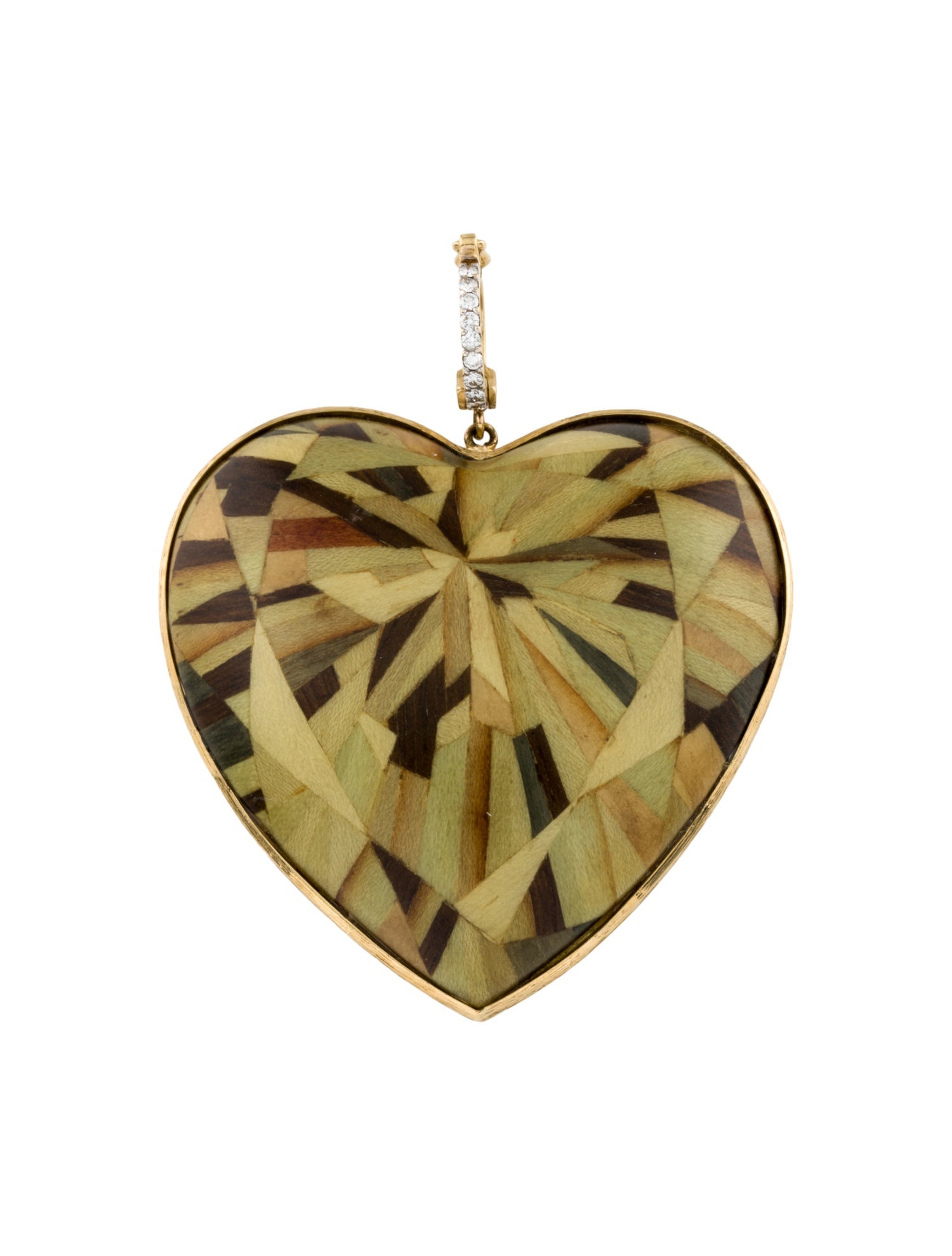 Silvia Furmanovich 18K Diamond & Wood Heart Pendant