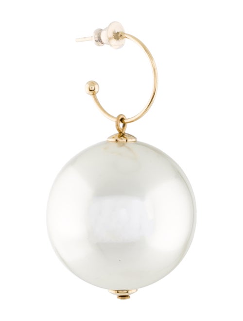 Simone Rocha Faux Pearl Small Hoop Earring Gold