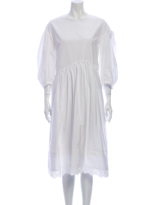 Simone Rocha Crew Neck Midi Length Dress White