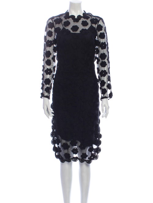 Simone Rocha Lace Pattern Knee-Length Dress Black