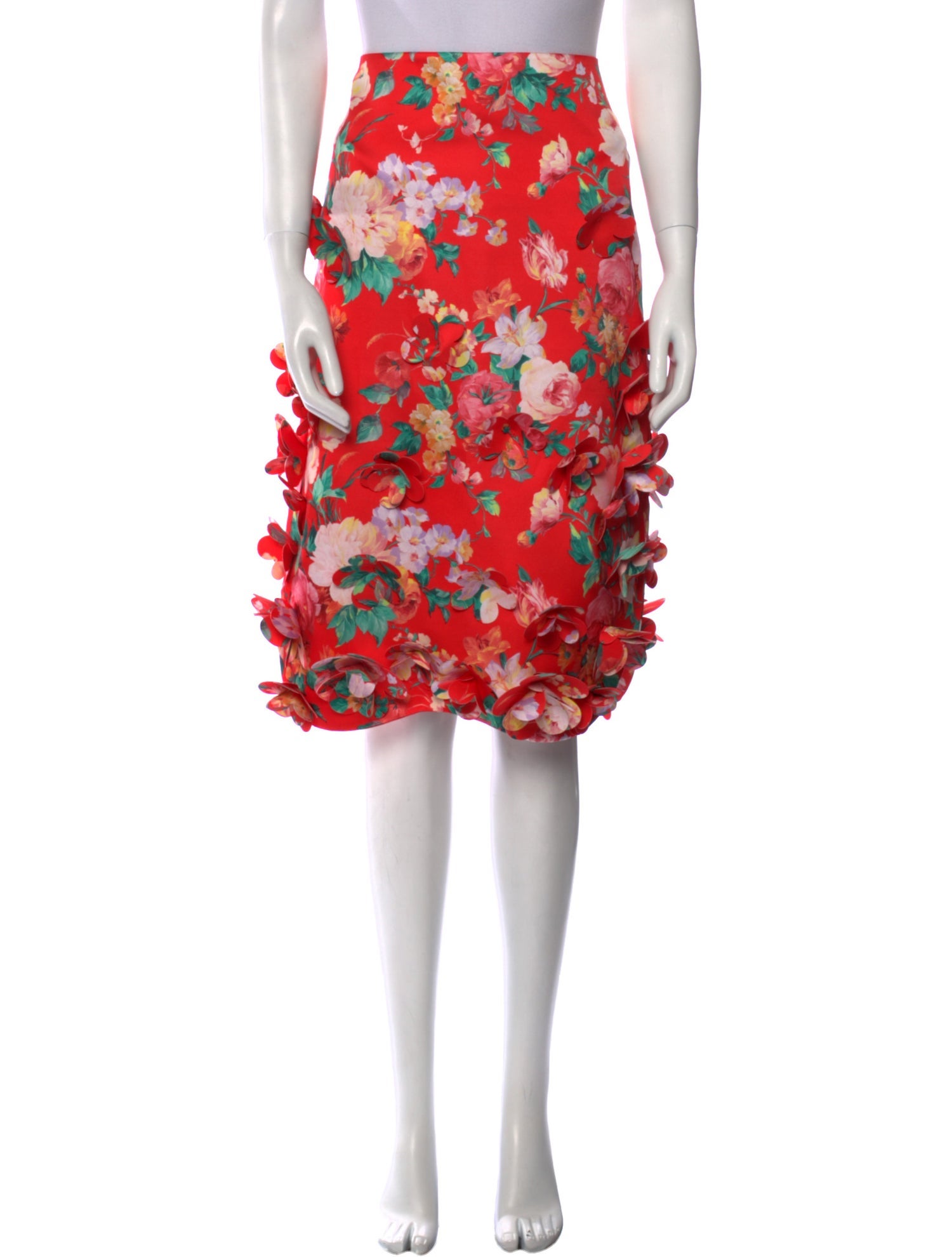 Simone Rocha Floral Print Knee-Length Skirt