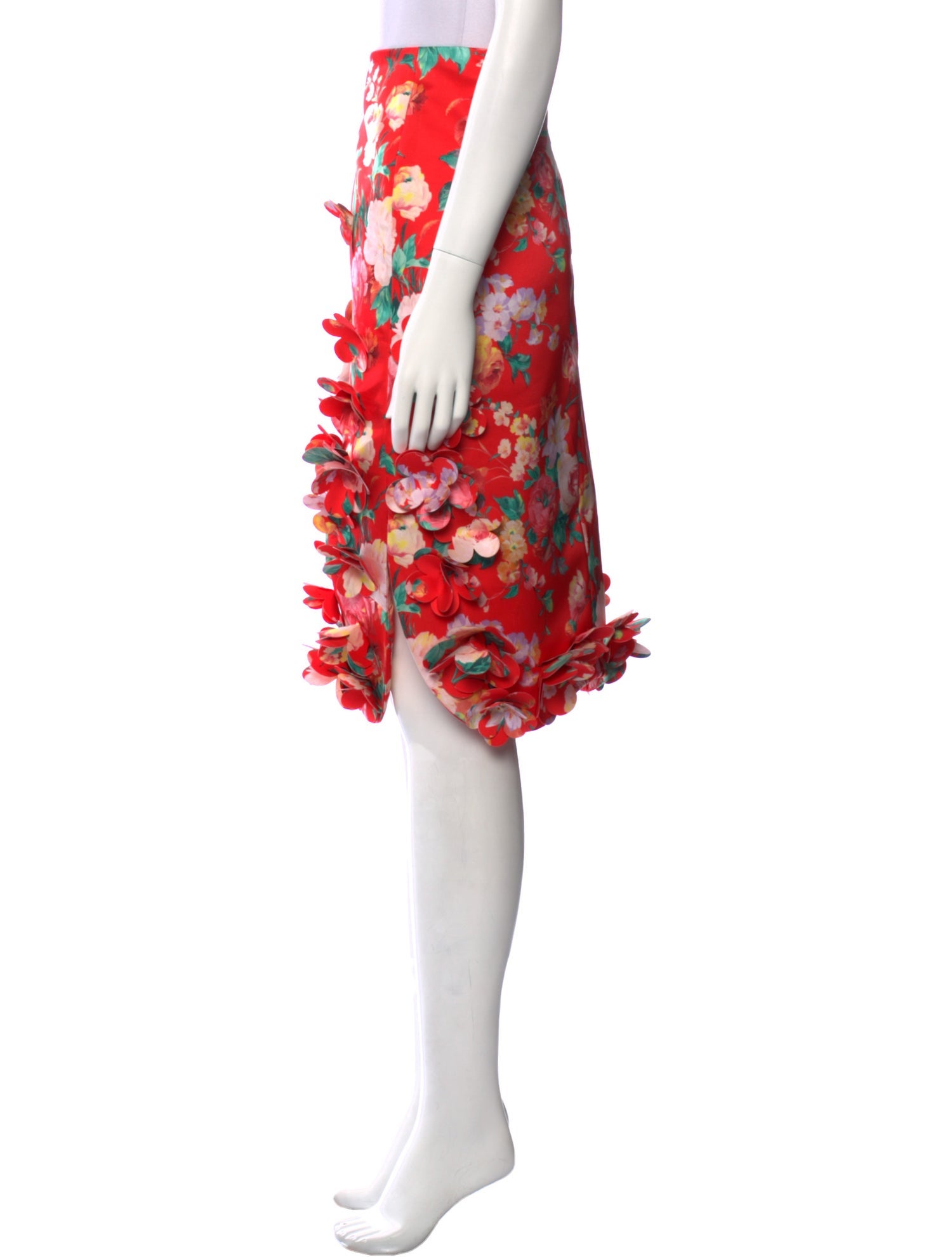 Simone Rocha Floral Print Knee-Length Skirt