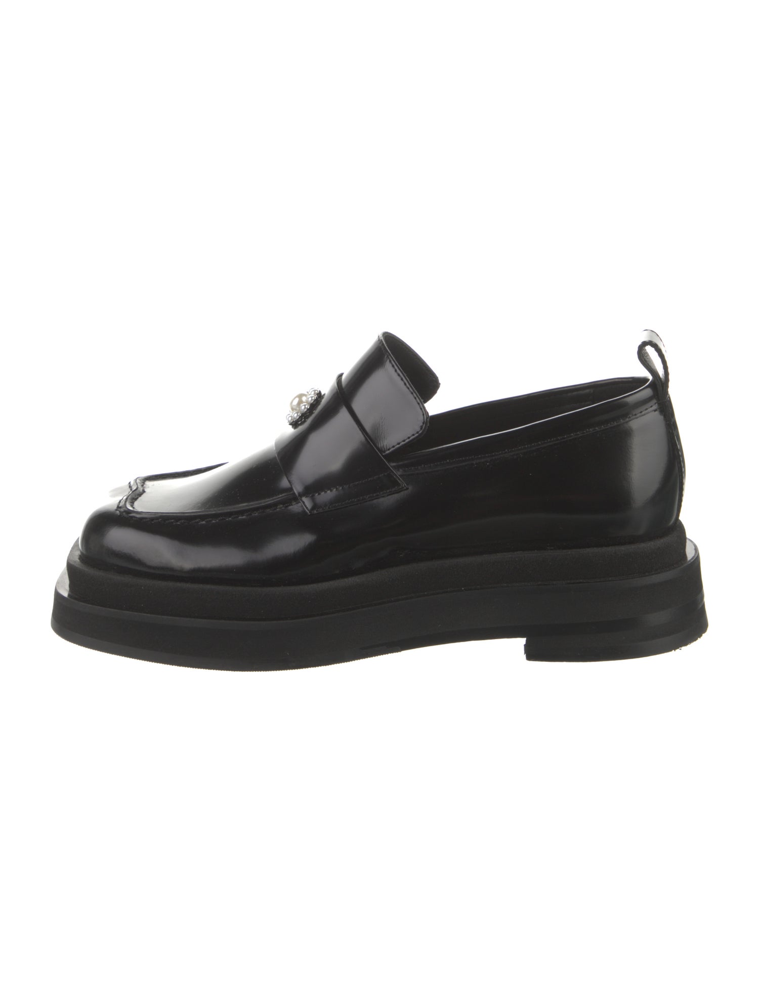 Simone Rocha Leather Beaded Accents Loafers