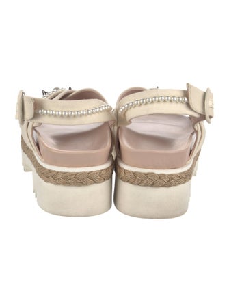 Simone Rocha Faux Pearl Accents Canvas Espadrilles