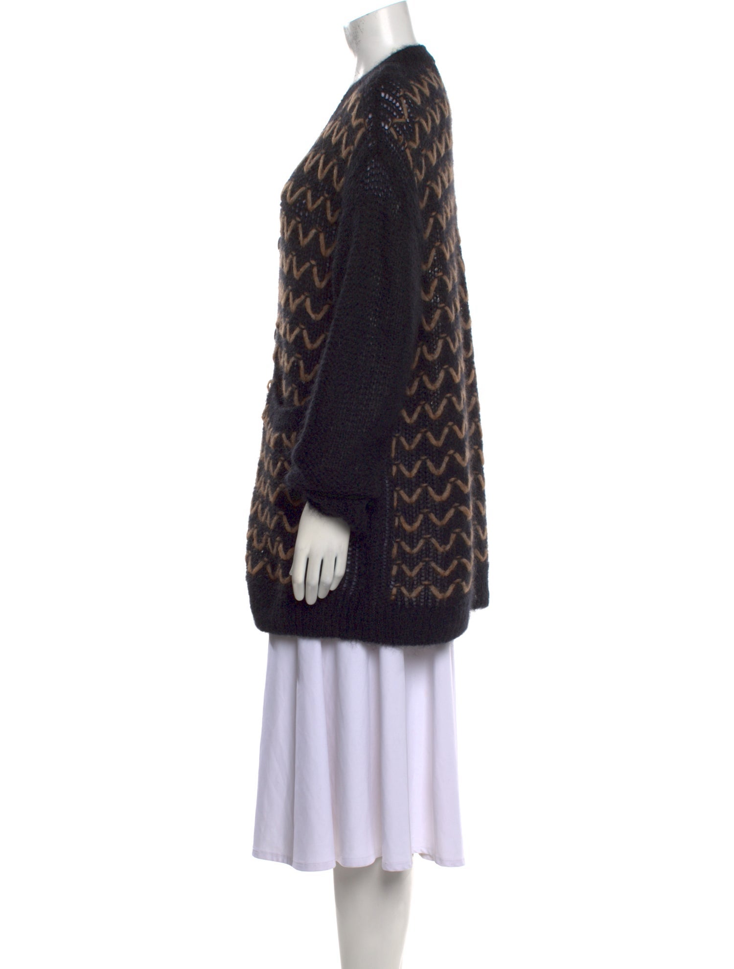 Simone Rocha Striped Plunge Neckline Sweater