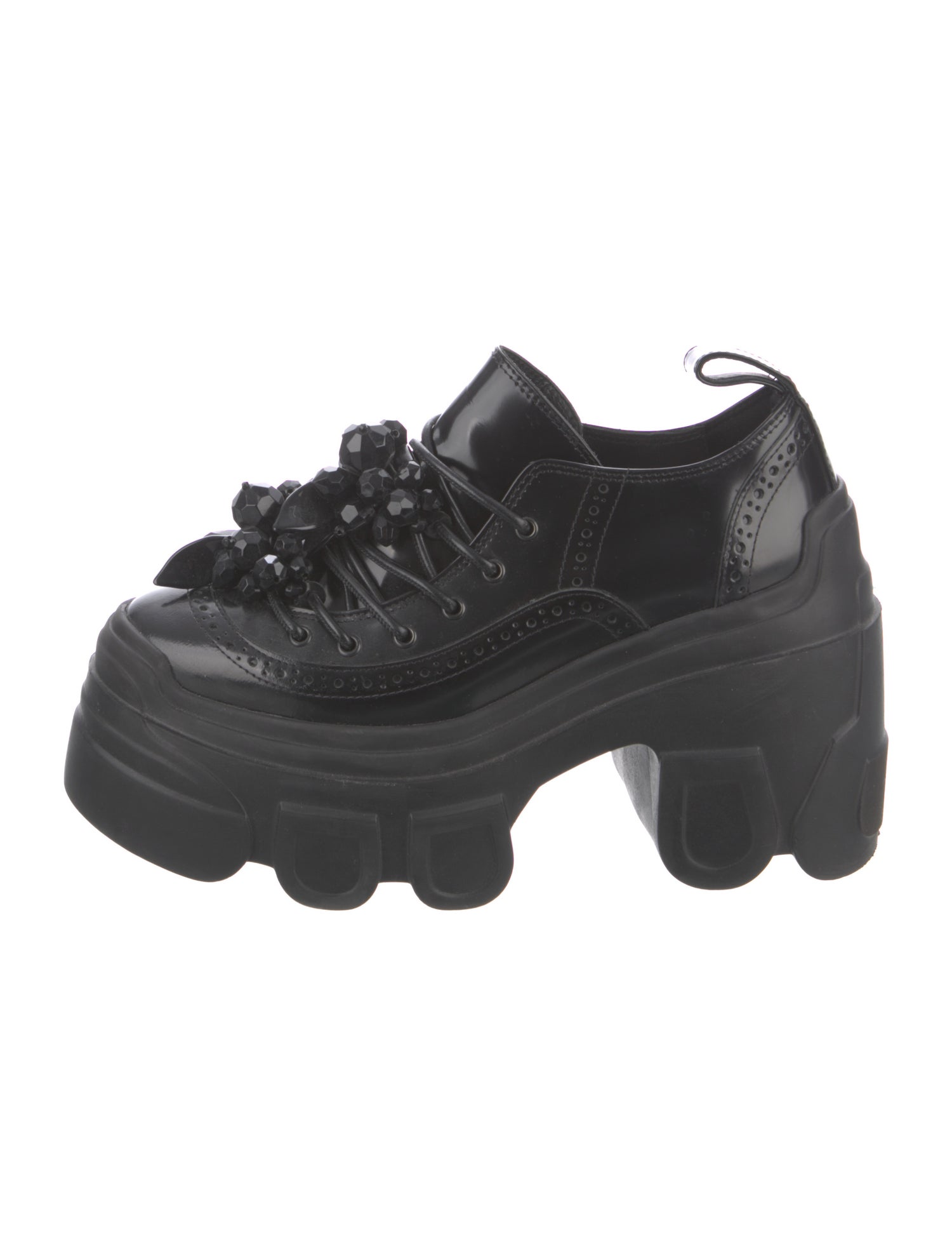 Simone Rocha Leather Beaded Accents Slingback Pumps