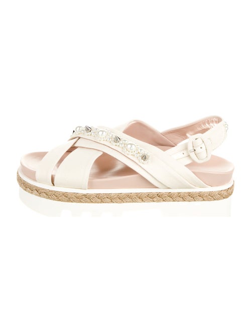 Simone Rocha Faux Pearl Accents Canvas Espadrilles