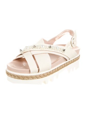Simone Rocha Faux Pearl Accents Canvas Espadrilles