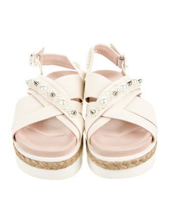 Simone Rocha Faux Pearl Accents Canvas Espadrilles