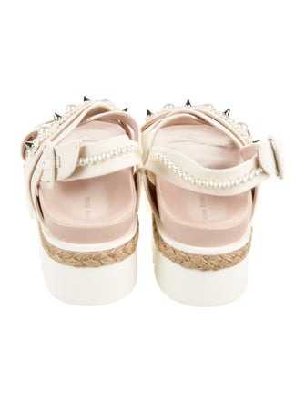Simone Rocha Faux Pearl Accents Canvas Espadrilles