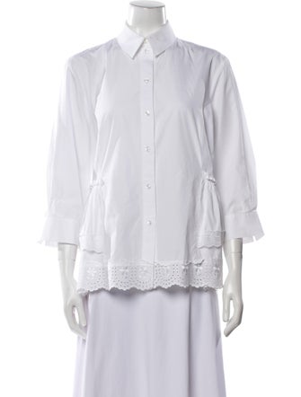 Simone Rocha Three-Quarter Sleeve Button-Up Top