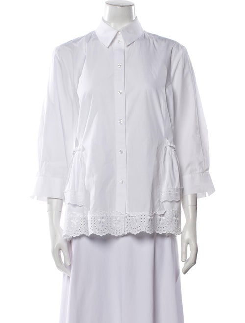 Simone Rocha Three-Quarter Sleeve Button-Up Top