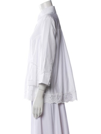 Simone Rocha Three-Quarter Sleeve Button-Up Top