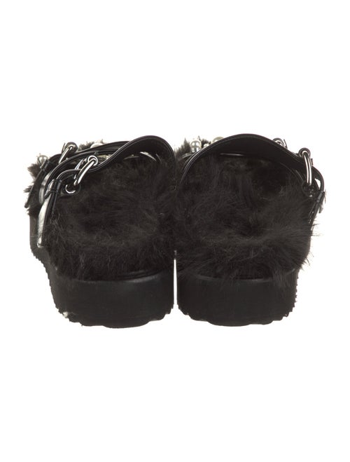 Simone Rocha Leather Crystal Embellishments Slides
