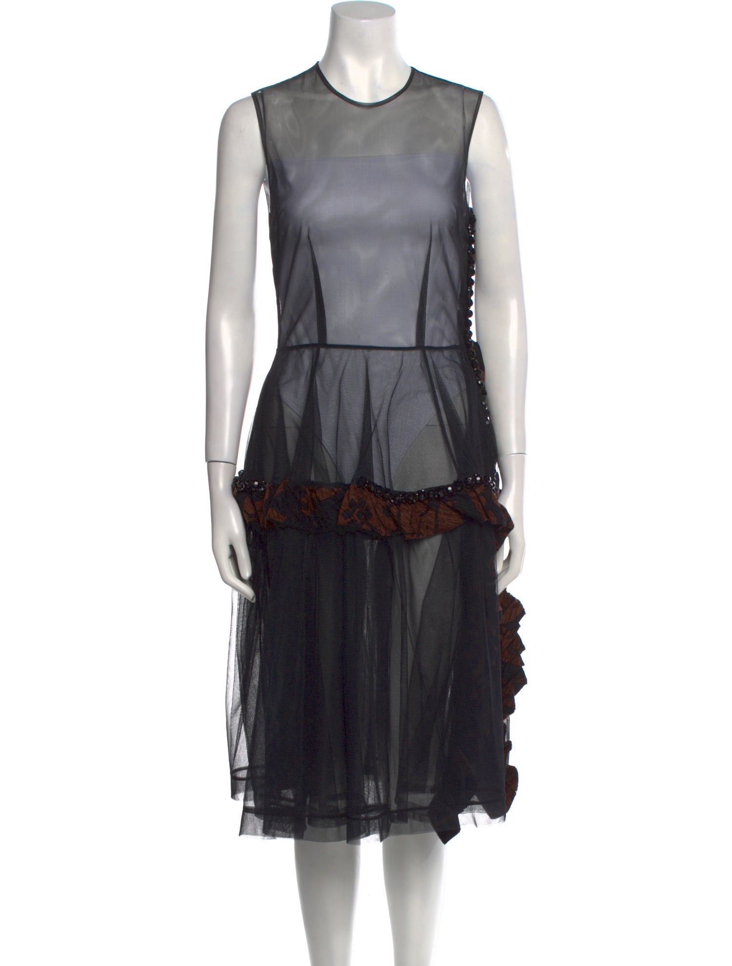 Simone Rocha Crew Neck Midi Length Dress