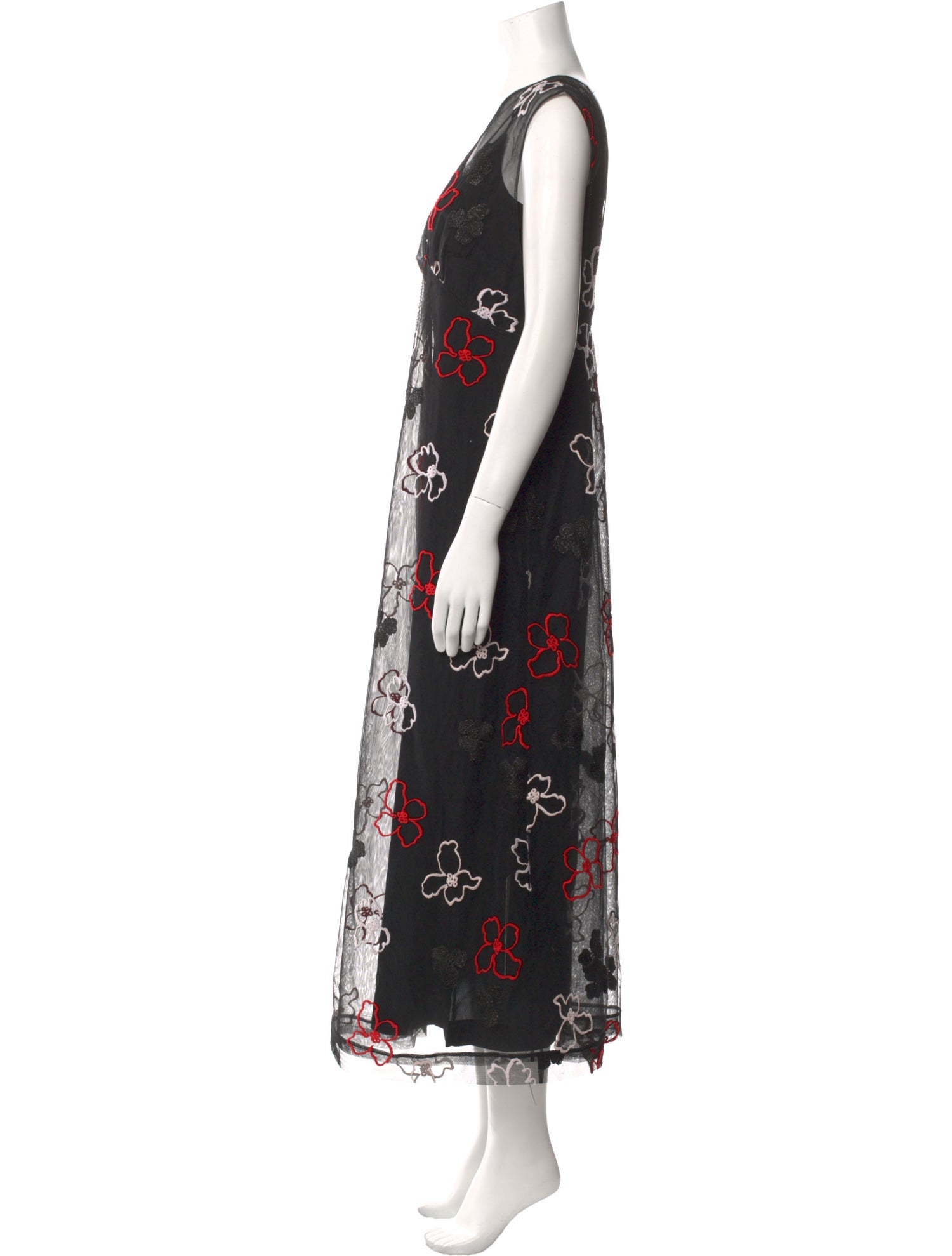 Simone Rocha Floral Print Long Dress