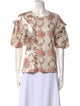 Simone Rocha Silk Floral Print Blouse