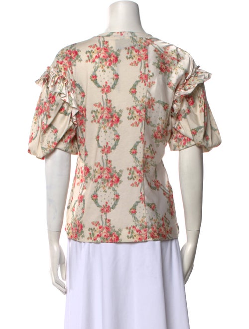 Simone Rocha Silk Floral Print Blouse