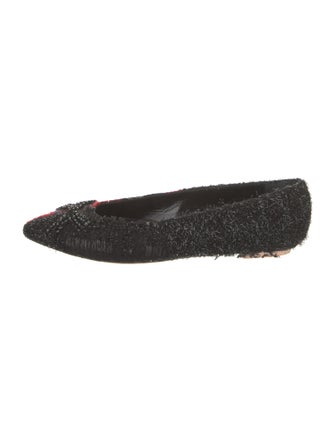 Simone Rocha Tweed Printed Flats