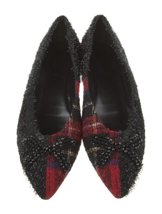 Simone Rocha Tweed Printed Flats