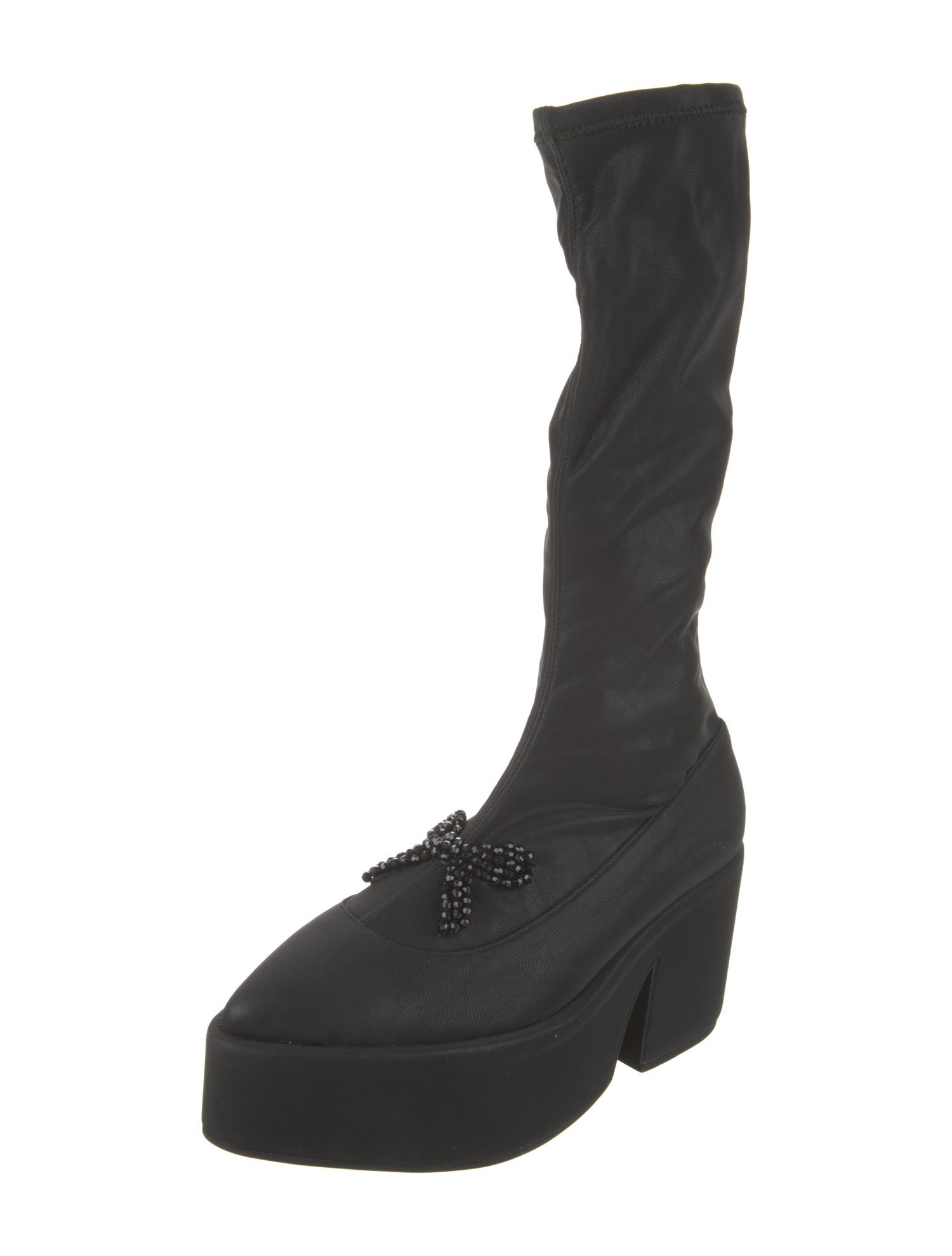 Simone Rocha Leather Bow Accents Sock Boots