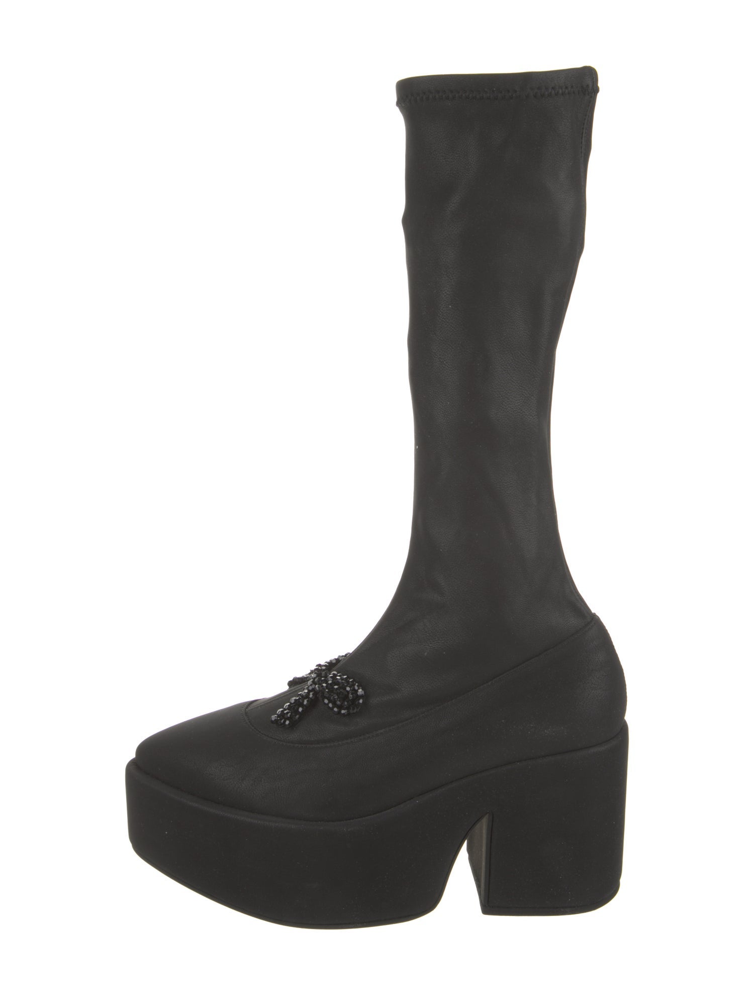 Simone Rocha Leather Bow Accents Sock Boots