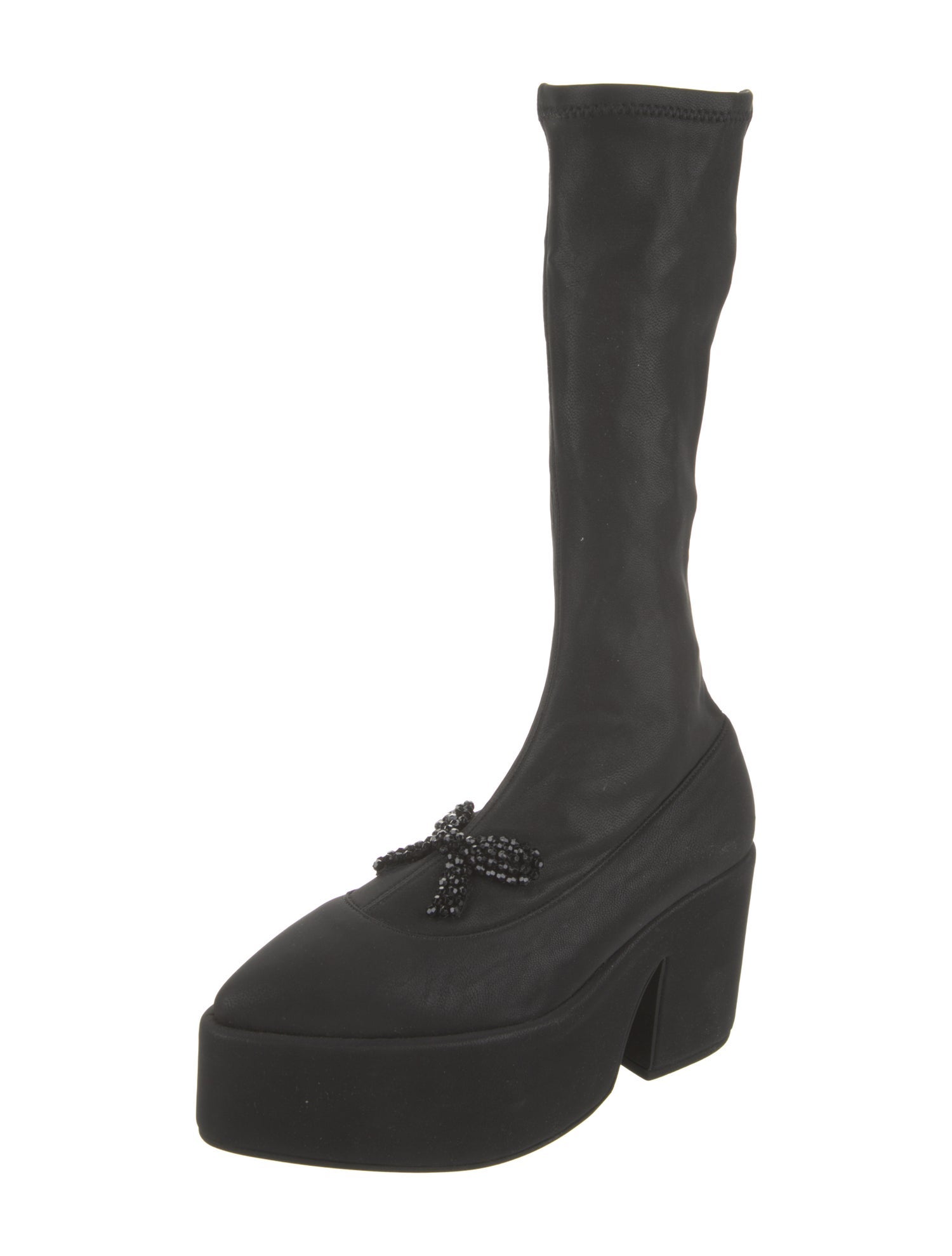 Simone Rocha Leather Bow Accents Sock Boots