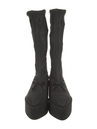 Simone Rocha Leather Bow Accents Sock Boots
