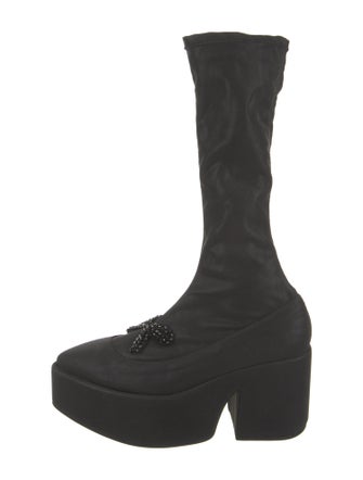 Simone Rocha Leather Bow Accents Sock Boots