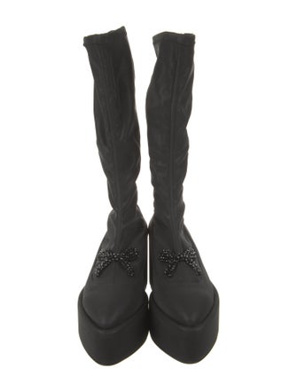 Simone Rocha Leather Bow Accents Sock Boots
