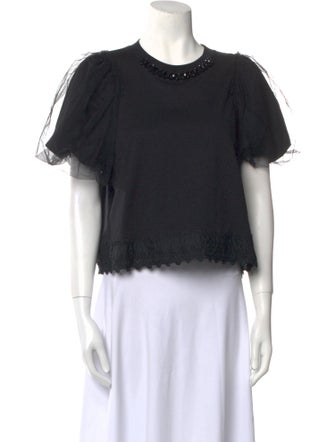 Simone Rocha Crew Neck Short Sleeve Crop Top