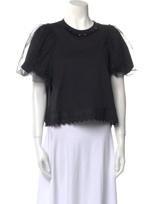 Simone Rocha Crew Neck Short Sleeve Crop Top