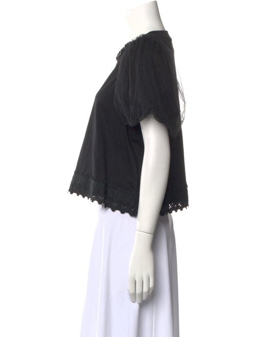 Simone Rocha Crew Neck Short Sleeve Crop Top