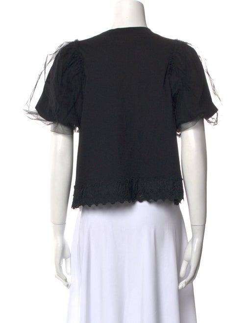 Simone Rocha Crew Neck Short Sleeve Crop Top