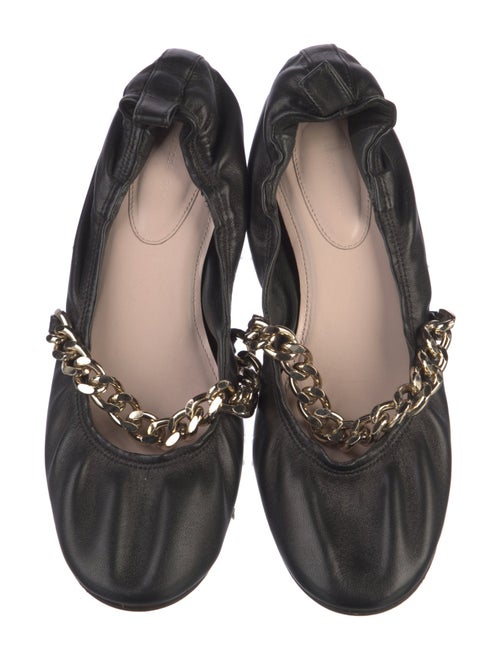 Simone Rocha Leather Chain-Link Accents Mary Jane Flats