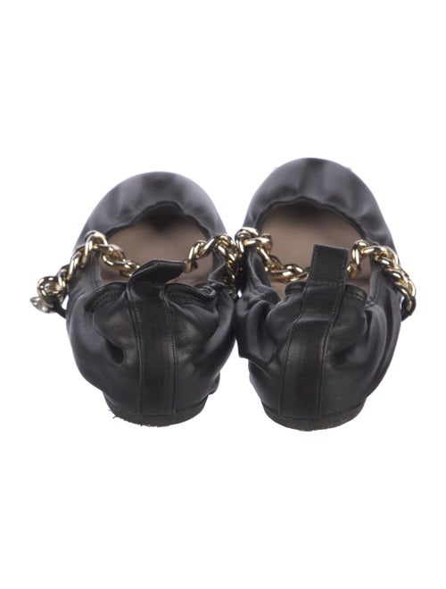 Simone Rocha Leather Chain-Link Accents Mary Jane Flats