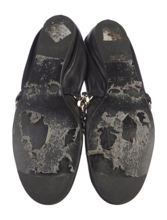 Simone Rocha Leather Chain-Link Accents Mary Jane Flats