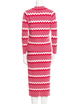 Simone Rocha Striped Scalloped Accent Skirt Suit