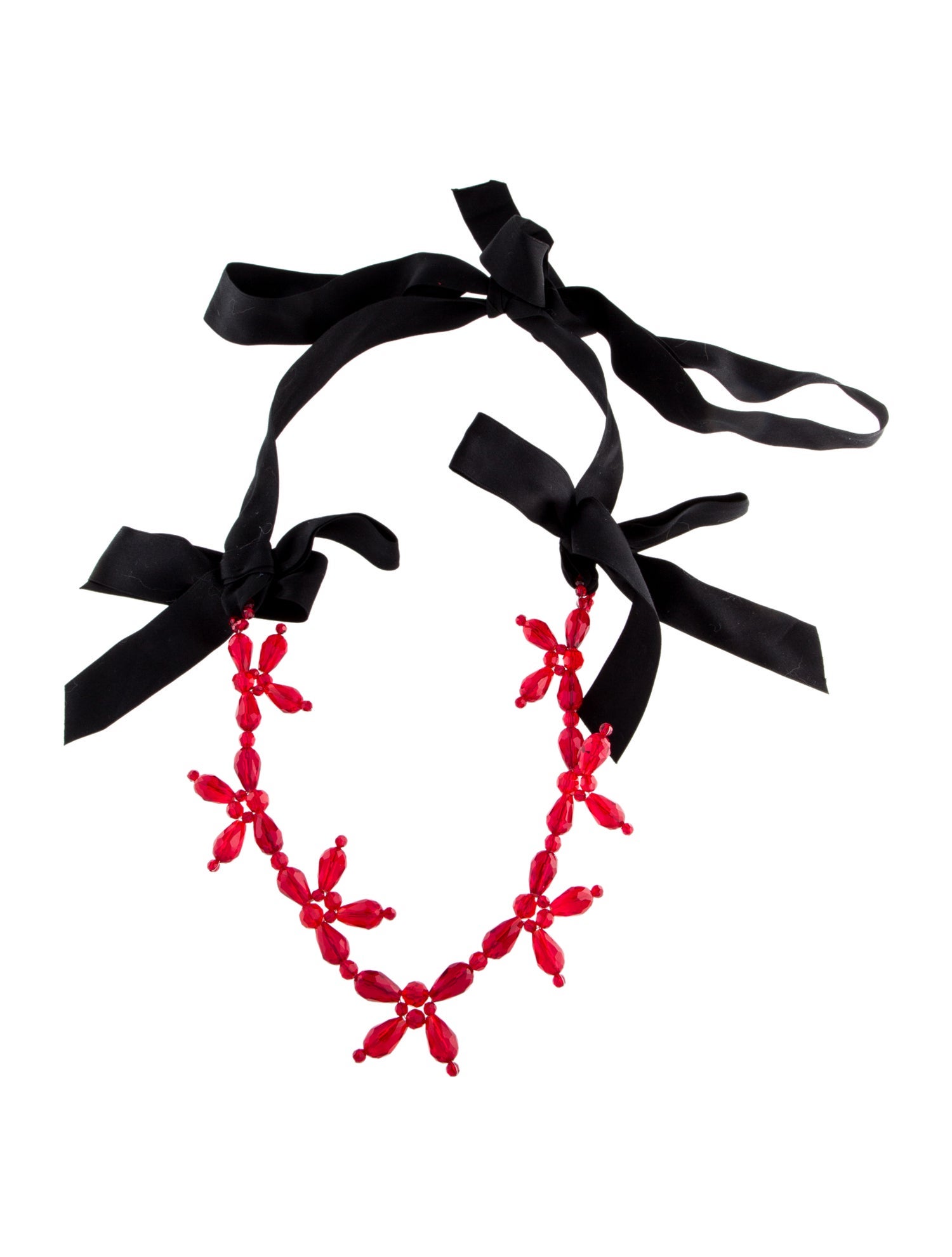 Simone Rocha Crystal and Ribbon Collar Necklace