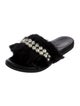 Simone Rocha Faux Pearl Accents Faux Fur Slides