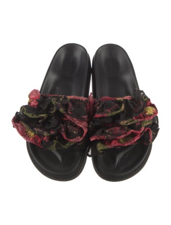 Simone Rocha Printed Ruffle Embellishment Slides