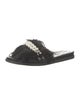Simone Rocha Fur Beaded Accents Slides